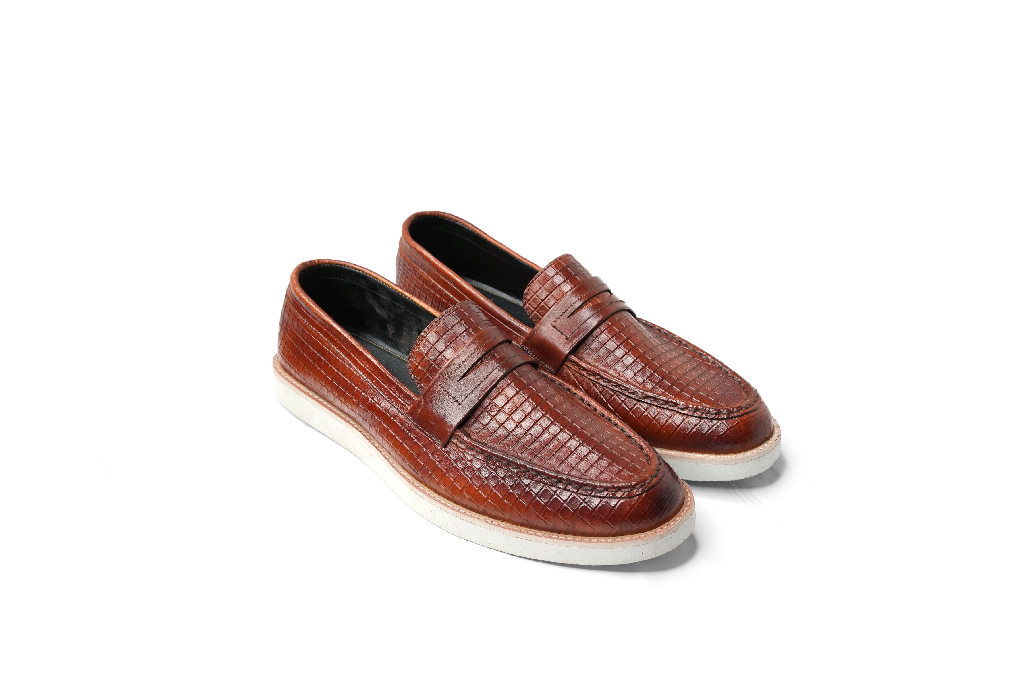 Square Textured Cut Loafers